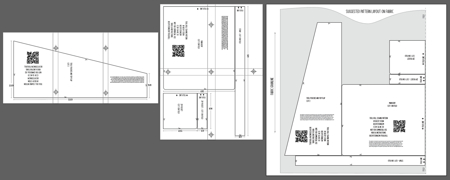 Sewing Pattern for Canvas Tool Roll