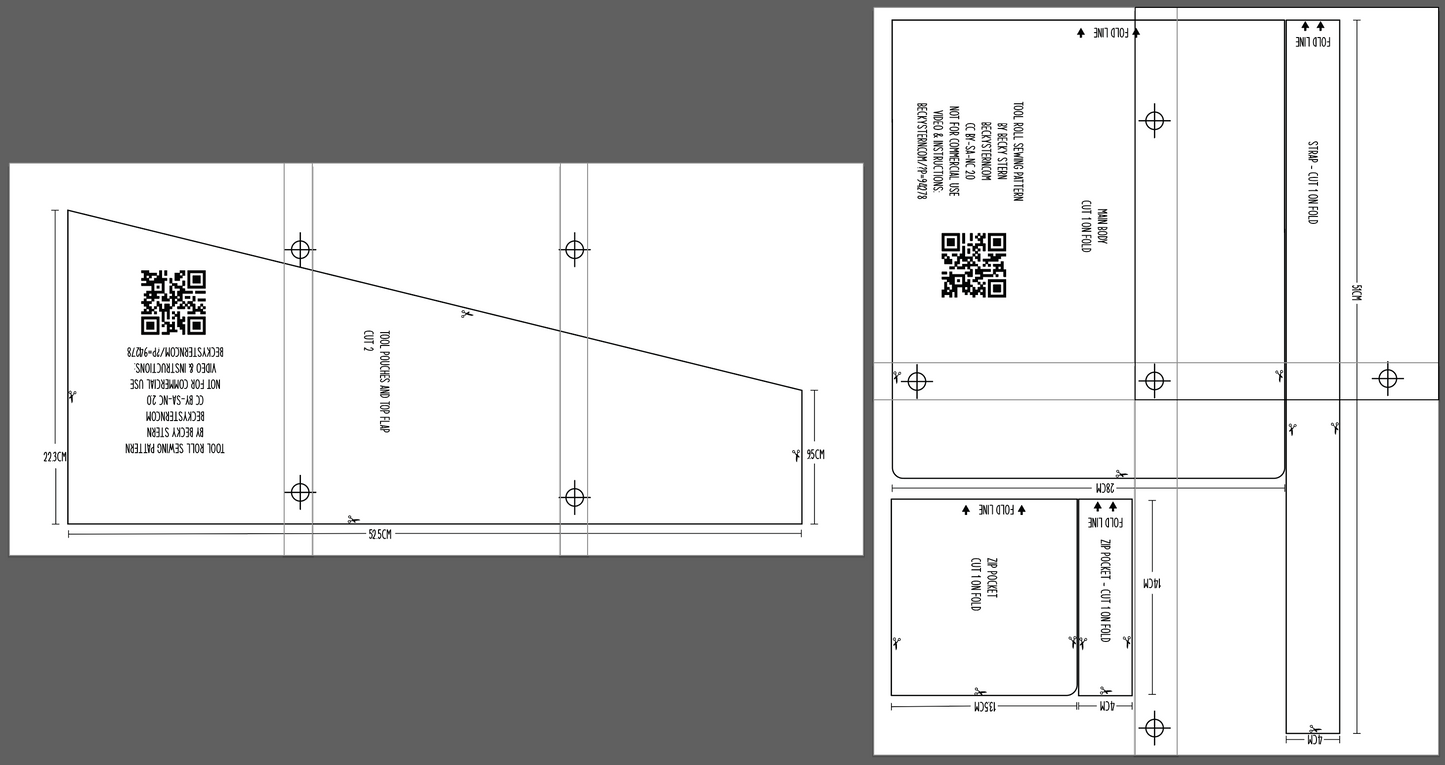 Sewing Pattern for Canvas Tool Roll